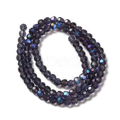 Electroplate Transparent Glass Beads Strands EGLA-A035-T4mm-L15-1