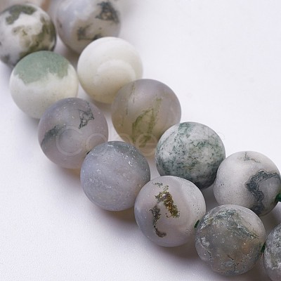 Natural Tree Agate Bead Strands X-G-J376-11F-8mm-1