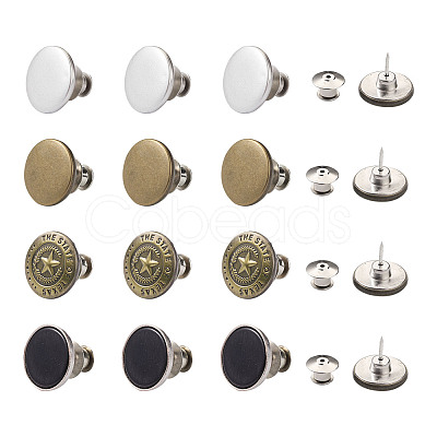 16sets 4 Styles Iron Button Pins for Jeans PALLOY-KS0001-07-1