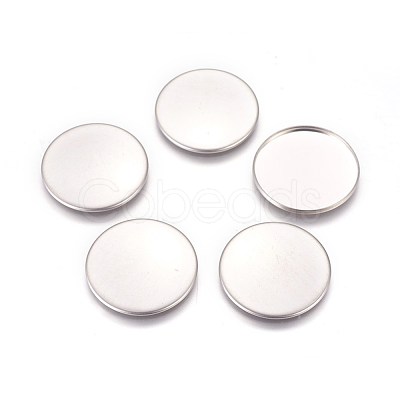 Tarnish Resistant 304 Stainless Steel Plain Edge Bezel Cups STAS-E460-10P-30mm-1