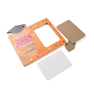 Graduate Theme Wooden Photo Frame AJEW-D069-01F-1