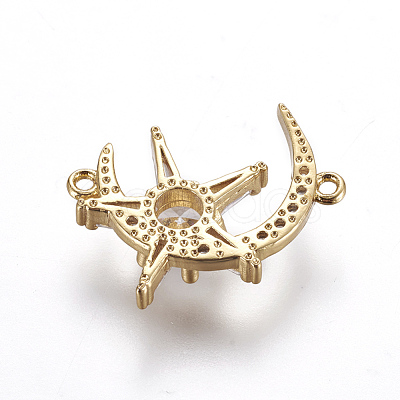 Brass Micro Pave Cubic Zirconia Links ZIRC-L078-024G-NR-1