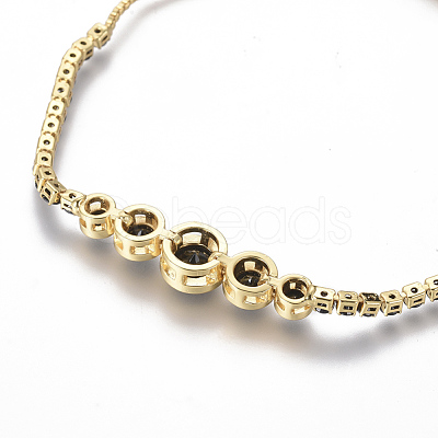 Adjustable Brass Micro Pave Cubic Zirconia Bolo Bracelets BJEW-F404-01A-G-1