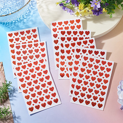 Heart Plastic Stickers DIY-TADJ0002-006B-1