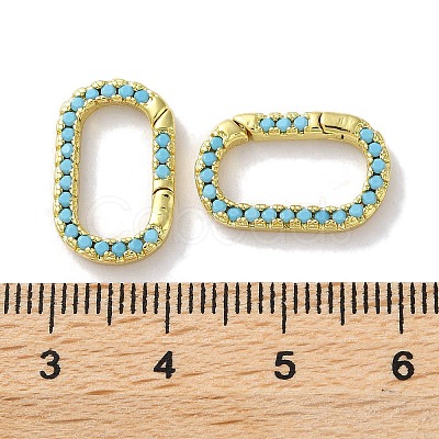Rack Plated Brass Micro Pave Cubic Zirconia Clasps KK-Z039-06A-G-1