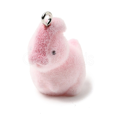 Flocking Opaque Resin Pendants RESI-G128-01J-1