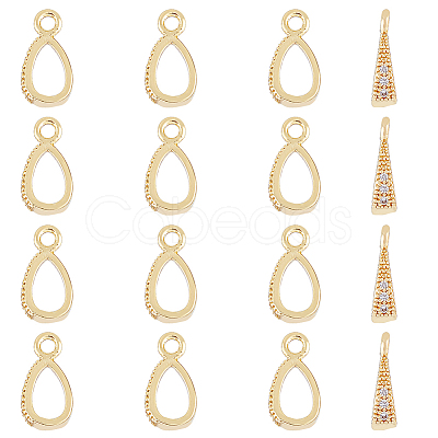 Brass Pave Clear Cubic Zirconia Pendants KK-HY0002-79-1