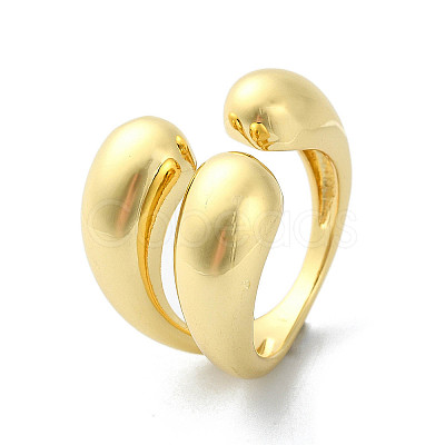 Rack Plating Brass Open Cuff Rings RJEW-C076-01G-1