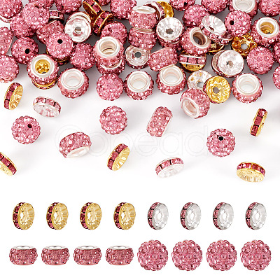 120Pcs 4 Styles Pave Disco Ball Beads RB-TA0001-16-1