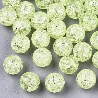 Transparent Crackle Acrylic Round Beads Strands X-CCG-R002-12mm-07-1