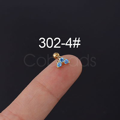 Heart 316L Surgical Stainless Steel Micro Pave Cubic Zirconia Cartilage Earrings WGC0D6C-04-1