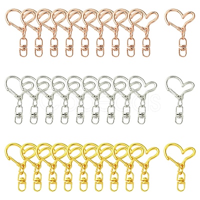 Alloy Heart Lobster Clasps KEYC-YW0001-20G-1