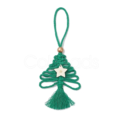 Cotton Christmas Trees Pendant Decoration HJEW-JM03830-02-1