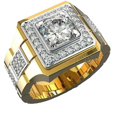 Square Alloy with Crystal Rhinestone Finger Rings FS-WG4A2D8-01-1