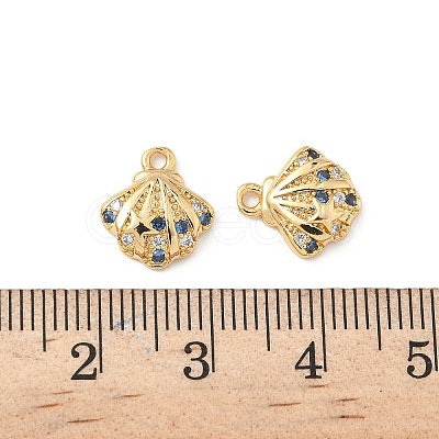 Brass Micro Pave Cubic Zirconia Charms KK-C099-01D-G-1
