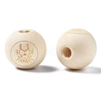Unfinished Natural Wood European Beads WOOD-S045-148-1