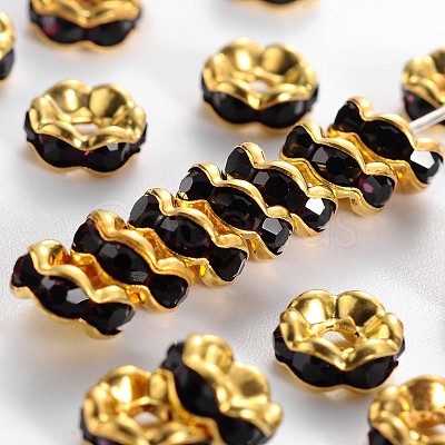 Brass Rhinestone Spacer Beads RSB028NF-17G-1