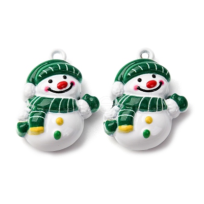 Christmas Themes Baking Paint Alloy Pendants FIND-G097-02C-1