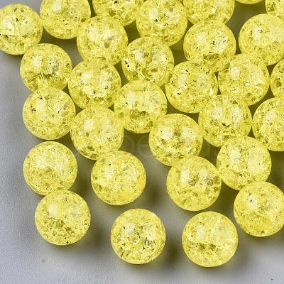 Transparent Crackle Acrylic Round Beads Strands CCG-R002-12mm-09-1