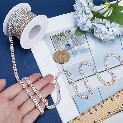 Silver Iron Rhinestone Strass Chains CH-WH0009-04S-02-1