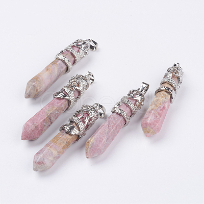 Natural Rhodochrosite Big Pointed Pendants G-G738-A-28-1
