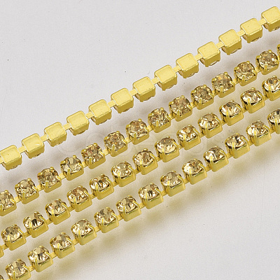 Electrophoresis Brass Rhinestone Strass Chains X1-CHC-Q009-SS6.5-B09-1