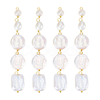 20Pcs 5 Style Natural Pearl Pendants PALLOY-PH01822-1