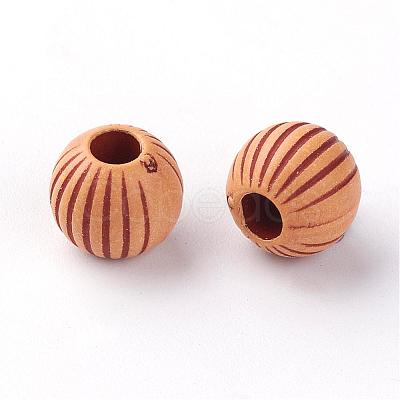 Imitation Wood Acrylic European Beads SACR-Q186-14-1