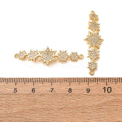 Brass Micro Pave Clear Cubic Zirconia Connector Charms CU-CBA4579-22G-1