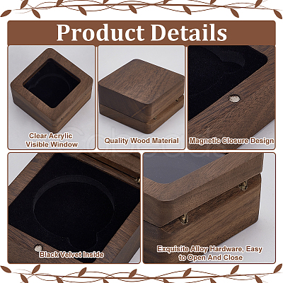 Wood Medal Storage Magnetic Boxes CON-WH0088-94A-02-1