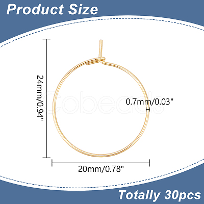 30Pcs 316 Surgical Stainless Steel Hoop Earring Findings STAS-LP0001-01-1
