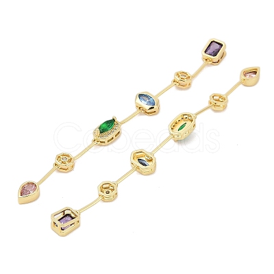 Brass Micro Pave Cubic Zirconia Big Pendants KK-U058-55G-1