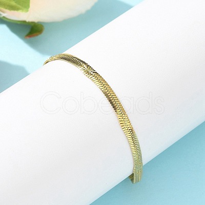 304 Stainless Steel Herringbone Chain Bracelets for Women BJEW-U019-04G-06-1