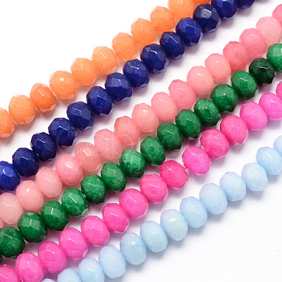 Natural White Jade Bead Strands G-R171-2x3mm-M-1