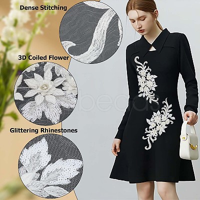 Flower Blossom Sequin Appliques DIY-WH0407-02-1