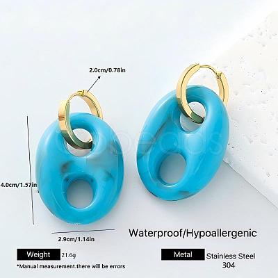 Oval Resin Hoop Earrings for Women SG4237-1-1