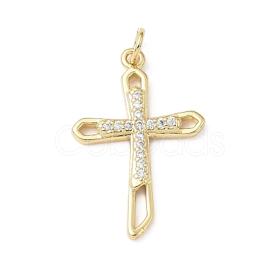 Easter Brass Micro Pave Clear Cubic Zirconia Pendants KK-E799-05D-G-1