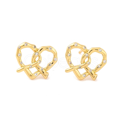 Brass Stud Earrings for Women EJEW-U015-22G-01-1