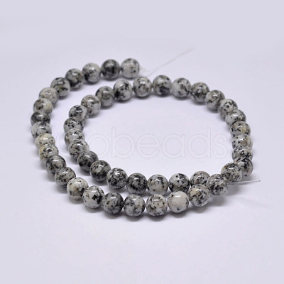 Natural Sesame Jasper/Kiwi Jasper Beads Strands G-F351-6mm-1