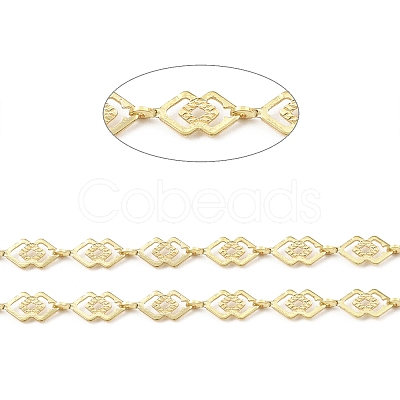 Brass Hollow Rhombus Link Chains CHC-M025-01G-1