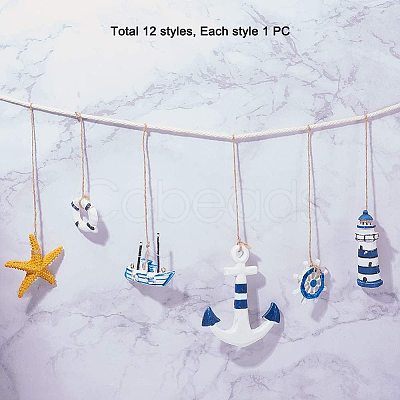 Hanging Resin Pendant Decorations AJEW-PH0017-31-1