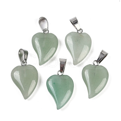 Natural Green Aventurine Heart Pendants G-H073-03P-04-1