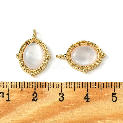 Brass Pave Shell Pendants KK-M277-06B-G-1