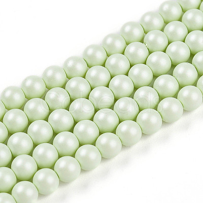 Baking Paint Pearlized Glass Pearl Bead Strands HY-N002-4mm-B02-1