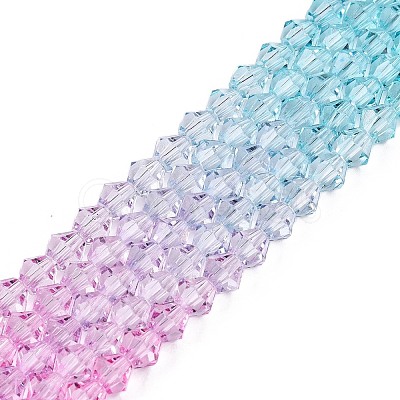 Gradient Color Baking Paint Glass Bead Strands DGLA-A039-T4mm-A05-1