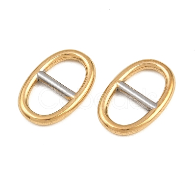 Ion Plating(IP) 304 Stainless Steel Oval Links Connector Charms STAS-F366-02A-GP-1