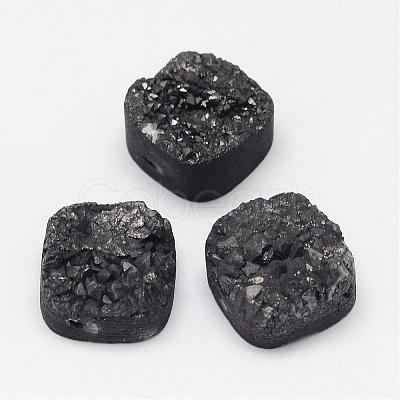 Electroplated Natural Druzy Quartz Crystal Beads G-G888-05D-1