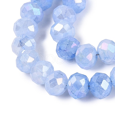 Dyed Crackle Imitation Jade Glass Beads Strands EGLA-Q131-02C-01-1