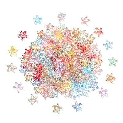 100Pcs Two Tone Transparent Glass Beads GLAA-CJ0001-84-1