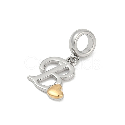 Brass European Dangle Charms KK-Z097-01B-GP-1